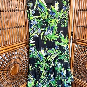 Tommy Hilfiger Black and Green Sleeveless Maxi Sundress